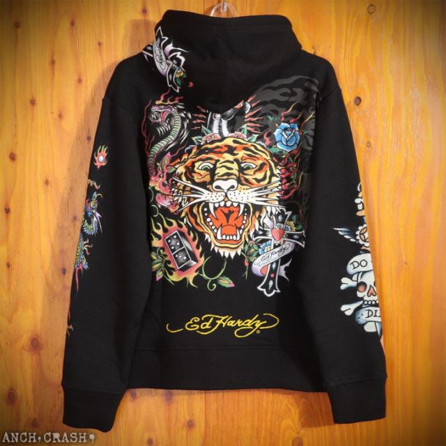 Ed Hardy エドハーディー フルZIPパーカー (EDH-2406)【送料無料】裏毛