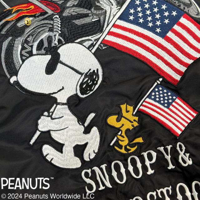 FLAG STAFF SNOOPY 二人三脚 ナイロンツイルジャケット (443076)【貨物輸送無料】信号旗原材料 おせっかい 刺しゅう