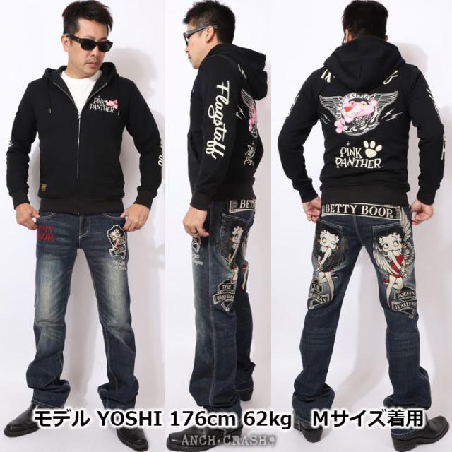 在庫限りセール SALE 30%off FLAG STAFF ピンクパンサー 刺繍 パーカー