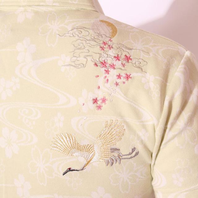 XLサイズのみラスト1点もってけ価格！在庫限りセール SALE 30%off 花旅楽団スクリプト 桜鶴刺繍 ジャガードコットン 和柄 半袖シャツ(SCS-601)SCRIPT ご奉仕品の為返品交換不可_7
