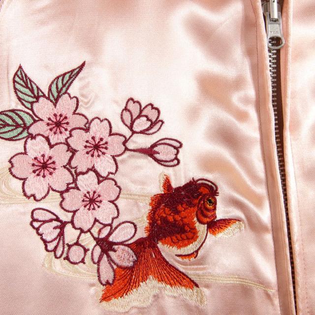 花旅楽団 JAPANESQUE 桜と蝶々刺繍スカジャン 花旅楽団 JAPANESQUE 桜