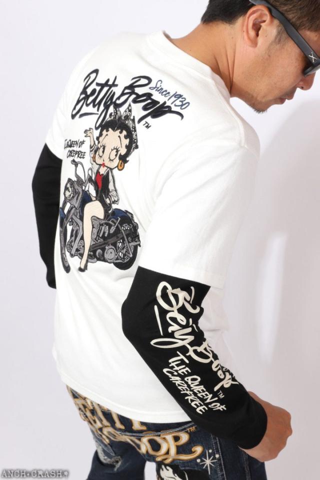 BETTY BOOP フェイク袖 ロンTEE (BBN-2512) 【送料無料】ベティブープ