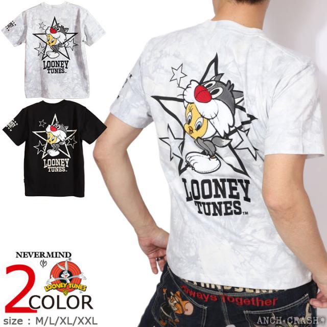 LOONEY TUNES 半袖TEE (LTN-2602) 【送料無料】ルーニー・テューンズ NEVERMIND 刺繍 フェイクファー