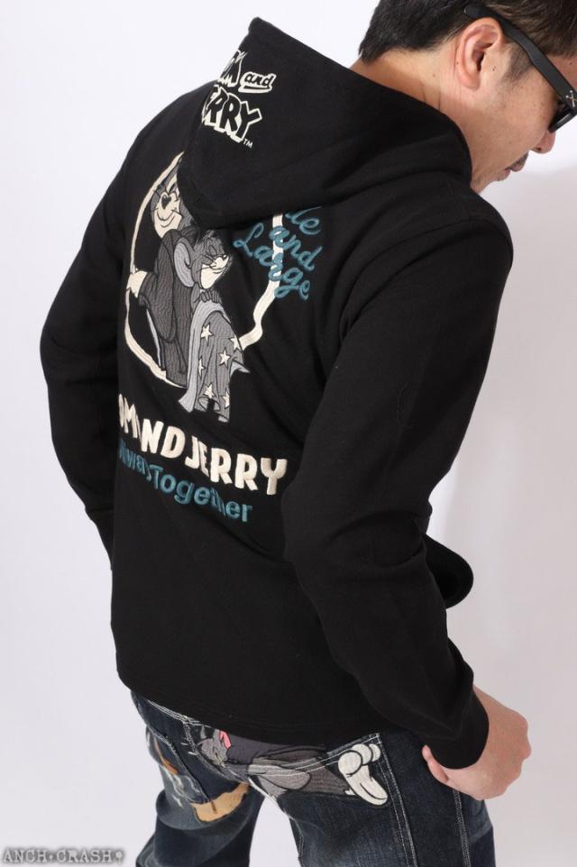 トムとジェリー ZIP パーカー (TJN-2606) 【送料無料】TOM AND JERRY NEVERMIND 刺繍_5