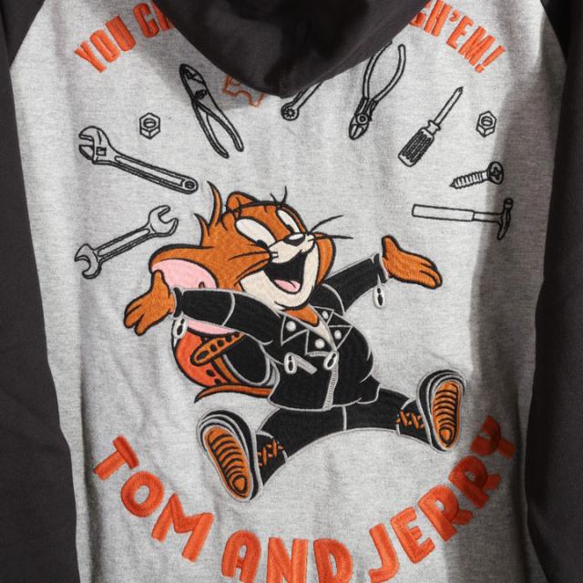 トムとジェリー ZIP パーカー (TJN-2617) 【送料無料】TOM AND JERRY NEVERMIND 刺繍_8
