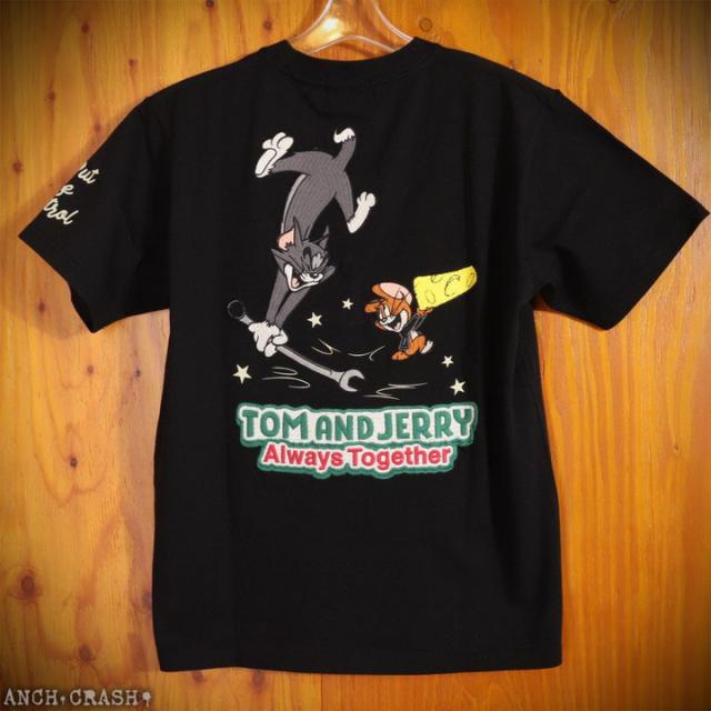 トムとジェリー 半袖Tシャツ (TJN-2622) 【送料無料】TOM AND JERRY NEVERMIND 刺繍 TEE_7