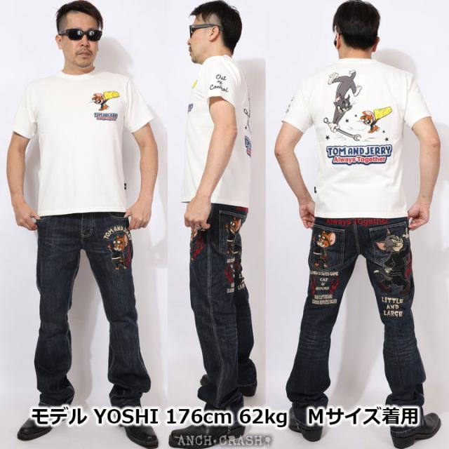 トムとジェリー 半袖Tシャツ (TJN-2622) 【送料無料】TOM AND JERRY NEVERMIND 刺繍 TEE_19