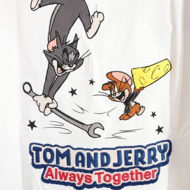トムとジェリー 半袖Tシャツ (TJN-2622) 【送料無料】TOM AND JERRY NEVERMIND 刺繍 TEE_17