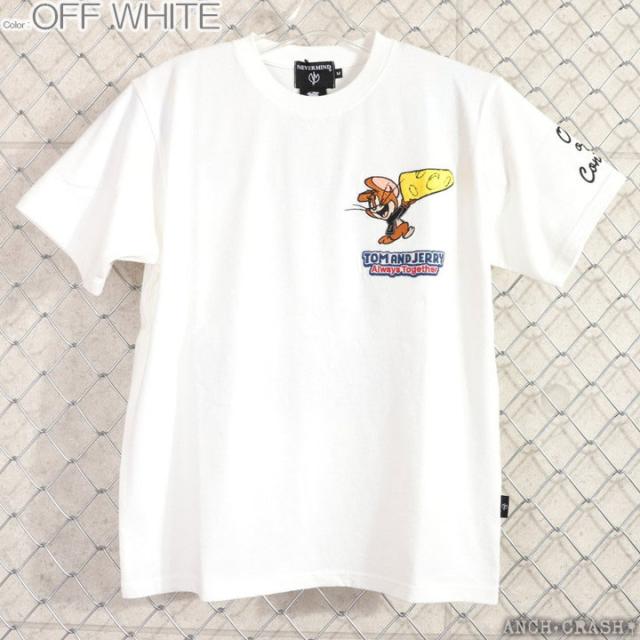 トムとジェリー 半袖Tシャツ (TJN-2622) 【送料無料】TOM AND JERRY NEVERMIND 刺繍 TEE_12