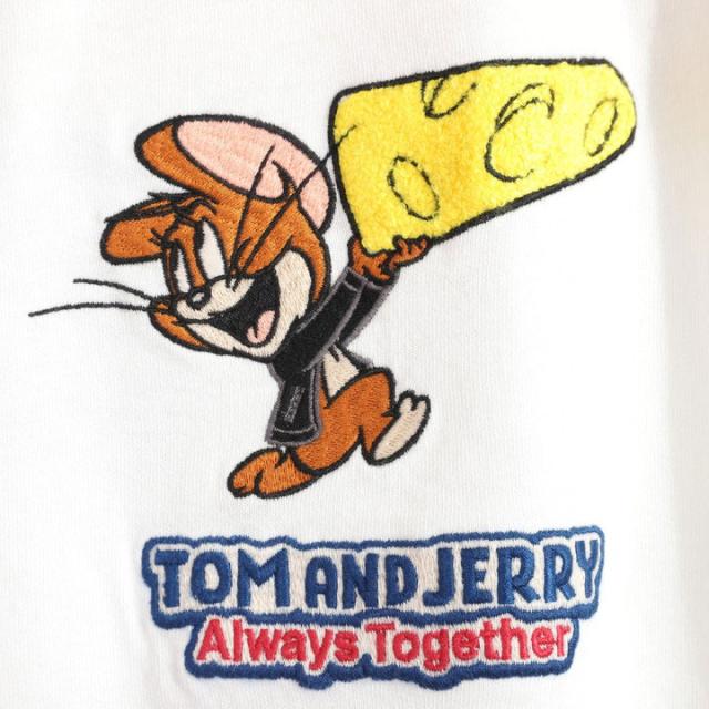 トムとジェリー 半袖Tシャツ (TJN-2622) 【送料無料】TOM AND JERRY NEVERMIND 刺繍 TEE_13