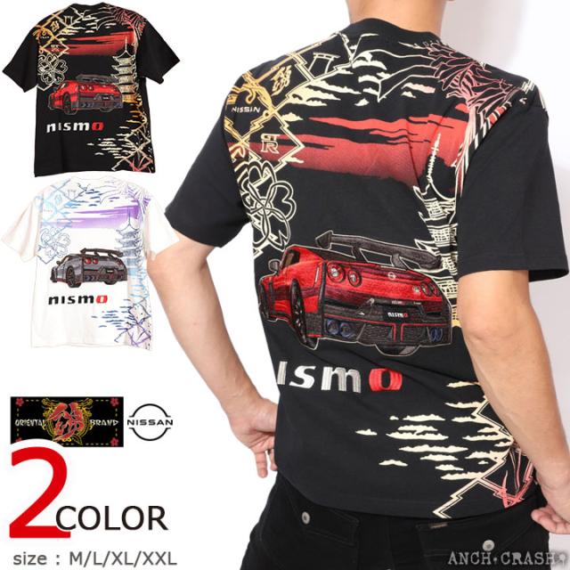 NISSAN×NISHIKIコラボ NISMO GTR35 塔と紋様 TEE (526213) 【送料無料】錦 日産 半袖Tシャツ 刺繍