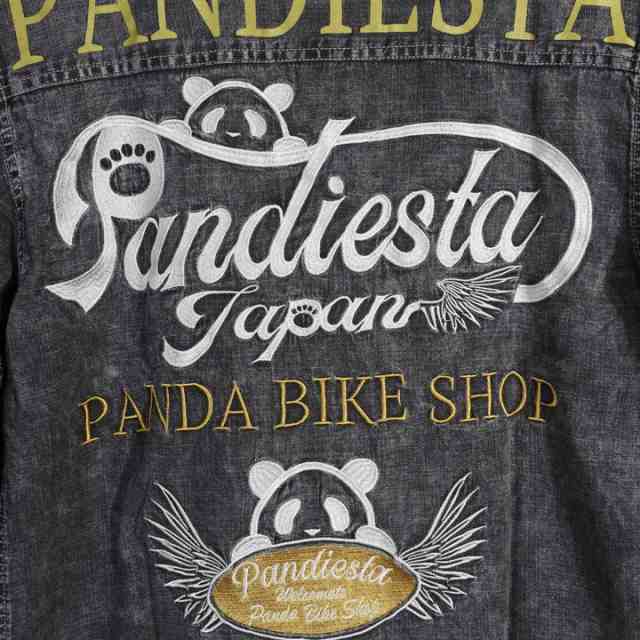 PDJ BIKE SHOPケミカル加工デニムシャツ◇PANDIESTA JAPAN ブラックL