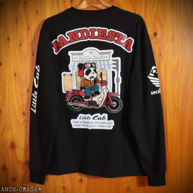 HONDA×PANDIESTA Little Cub カフェブレイク ロンTEE (595500) 【送料無料】パンディエスタ ホンダ 長袖Tシャツ 刺繍