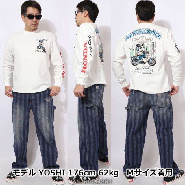 HONDA×PANDIESTA Little Cub カフェブレイク ロンTEE (595500) 【送料無料】パンディエスタ ホンダ 長袖Tシャツ 刺繍