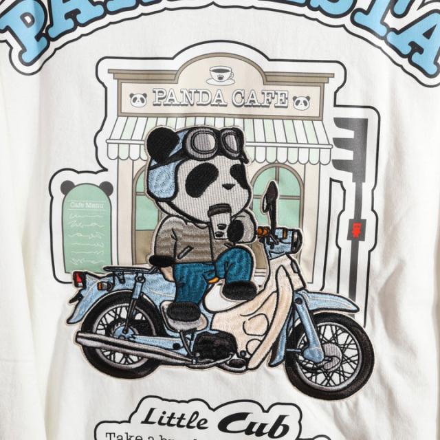 HONDA×PANDIESTA Little Cub カフェブレイク ロンTEE (595500) 【送料無料】パンディエスタ ホンダ 長袖Tシャツ 刺繍