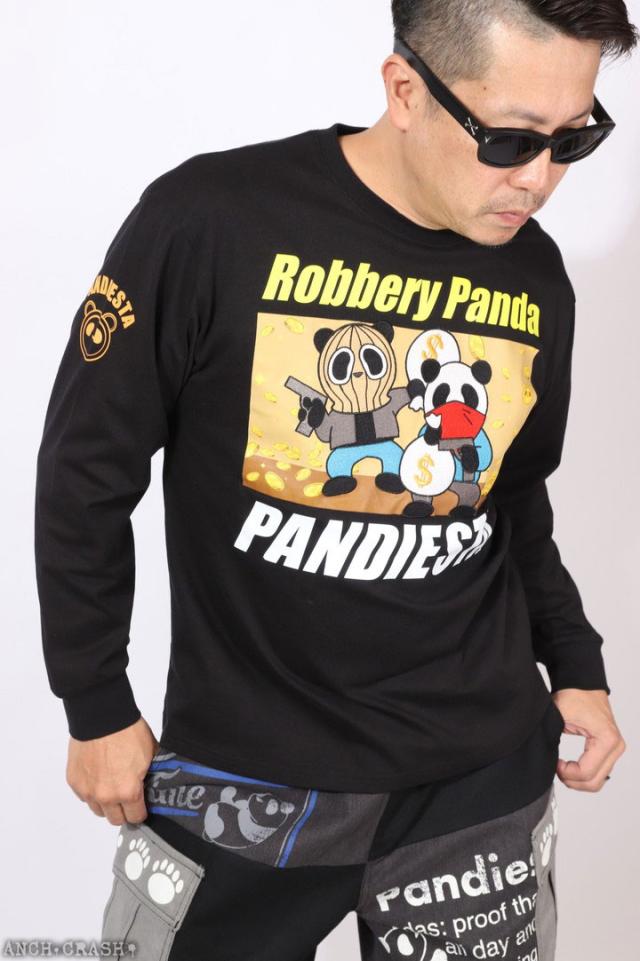 PANDIESTA 因果応報パンダ ロンTee (595965) 【送料無料】パンディエスタ 長袖Tシャツ 刺繍 PANDIESTA 因果応報パンダ ロンTee (595965) 【送料無料】パンディ