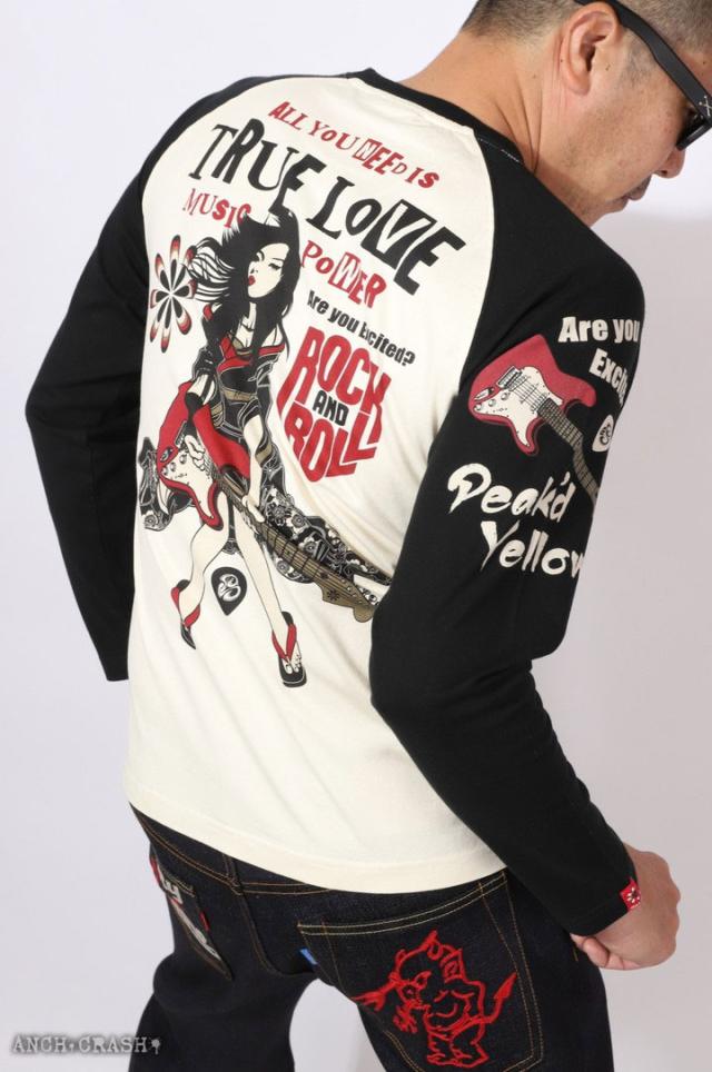 PEAK'D YELLOW ギター姉御 ロンT (PYLT-243)【送料無料】長袖 Tシャツ ロングTシャツ ピークドイエロー エフ商会の通販は PEAK'D YELLOW ギター姉御 ロンT (PYLT-243)【送料無料】長袖 Tシャツ ロングTシャツ ピークドイエロー エフ商会の通販は