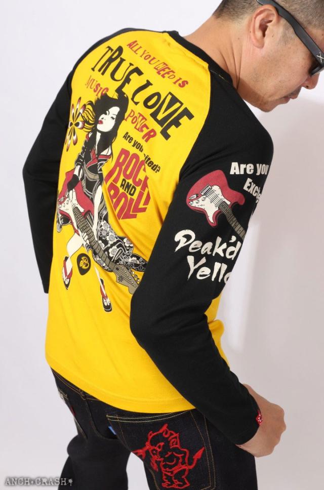 PEAK'D YELLOW ギター姉御 ロンT (PYLT-243)【送料無料】長袖 Tシャツ ロングTシャツ ピークドイエロー エフ商会の通販は PEAK'D YELLOW ギター姉御 ロンT (PYLT-243)【送料無料】長袖 Tシャツ ロングTシャツ ピークドイエロー エフ商会の通販は