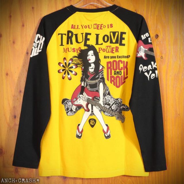 PEAK'D YELLOW ギター姉御 ロンT (PYLT-243)【送料無料】長袖 Tシャツ ロングTシャツ ピークドイエロー エフ商会の通販は PEAK'D YELLOW ギター姉御 ロンT (PYLT-243)【送料無料】長袖 Tシャツ ロングTシャツ ピークドイエロー エフ商会の通販は