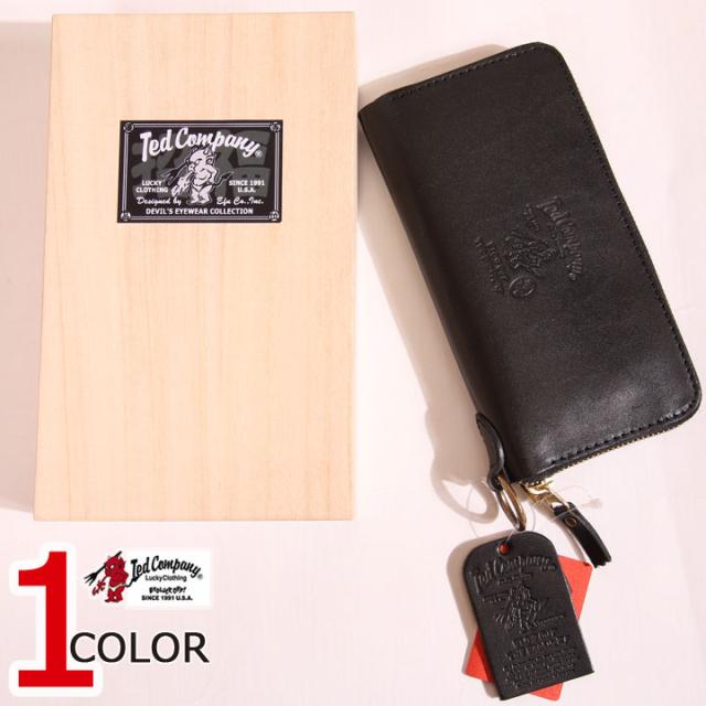 TEDMAN ラウンドジップ レザー ロング ウォレット(TDW-250)ブラック 財布 刻印 エフ商会 テッドマン