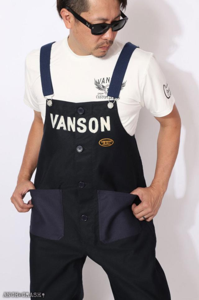 VANSON バンソン デッキ オーバーオール(NVAO-2402)【送料無料】刺繍