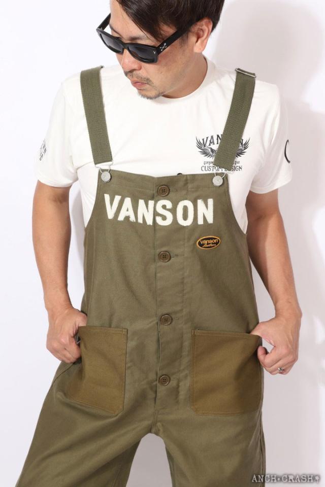 VANSON バンソン デッキ オーバーオール(NVAO-2402)【送料無料】刺繍