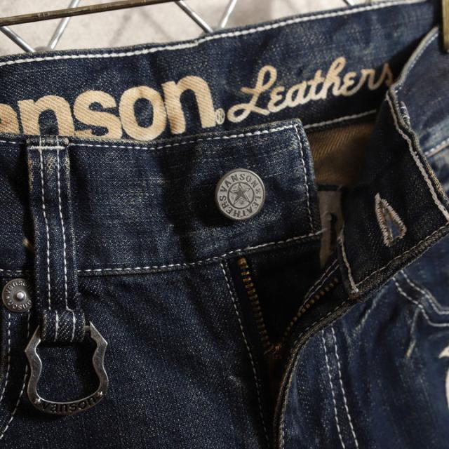 VANSON ピストン×スカル 刺繍 デニムパンツ(SP-B-32)バンソン ワン 