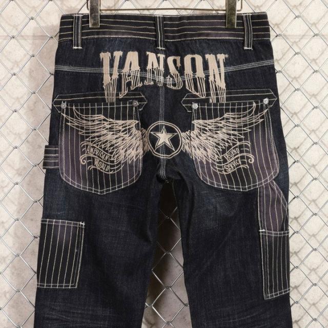 VANSON バンソン ウィングスター ロゴ刺繍 デニム ペインターパンツ(SP