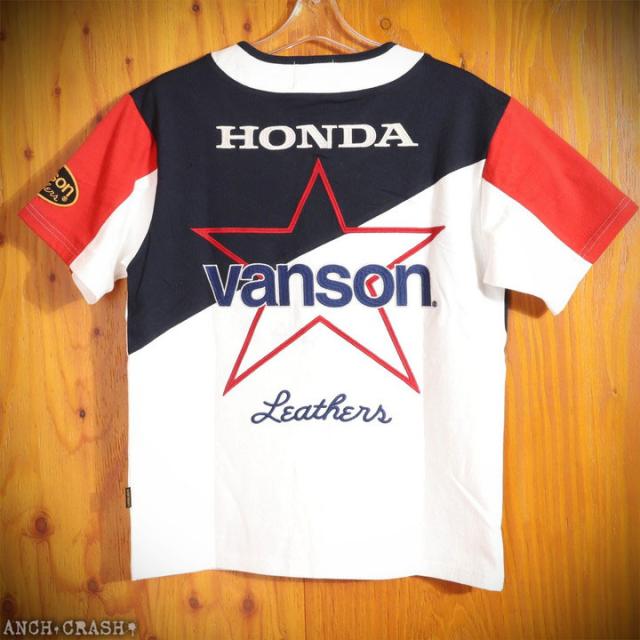 VANSON HONDA 半袖TEE (HRV-2507) 【送料無料】バンソン ホンダ 半袖Tシャツ 刺繍 ワッペン_8