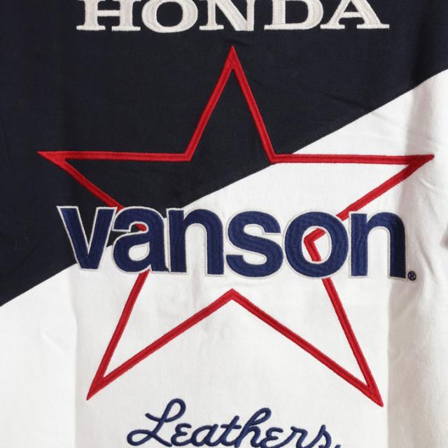 VANSON HONDA 半袖TEE (HRV-2507) 【送料無料】バンソン ホンダ 半袖Tシャツ 刺繍 ワッペン_9