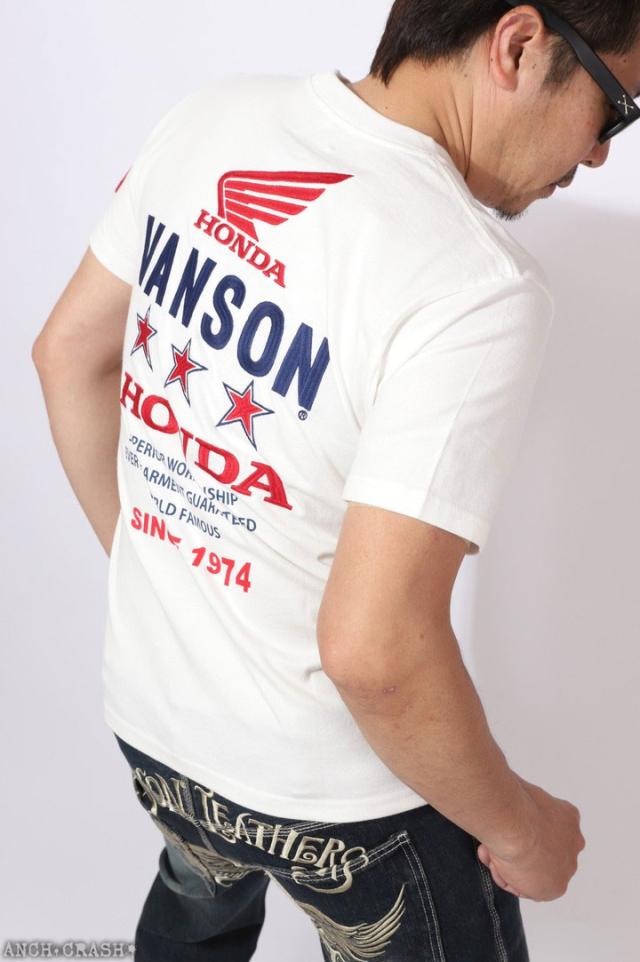 VANSON HONDA 半袖TEE (HRV-2508) 【送料無料】バンソン ホンダ 半袖T