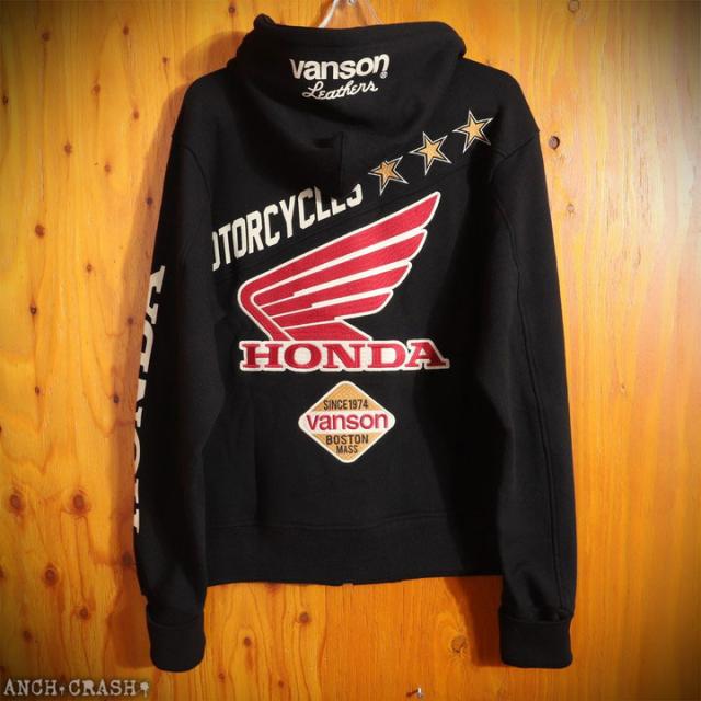 VANSON HONDA フルZIP パーカー (HRV-2515) 【送料無料】バンソン ホンダ 刺繍_16