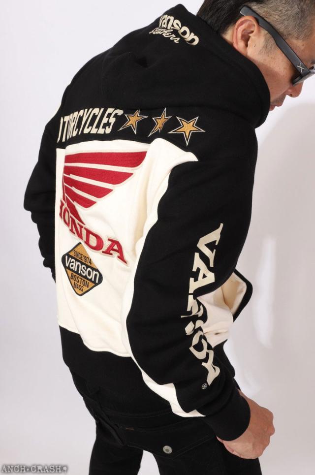 VANSON HONDA フルZIP パーカー (HRV-2515) 【送料無料】バンソン ホンダ 刺繍_5