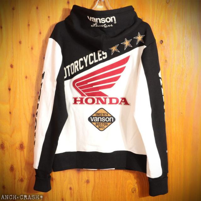 VANSON HONDA フルZIP パーカー (HRV-2515) 【送料無料】バンソン ホンダ 刺繍_7