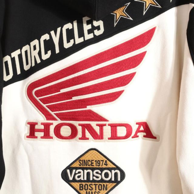 VANSON HONDA フルZIP パーカー (HRV-2515) 【送料無料】バンソン ホンダ 刺繍_8