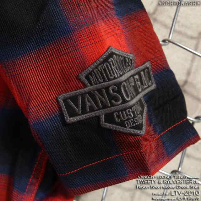 VANSON ルーニー・テューンズ コラボ レーヨン 半袖チェックシャツ(LTV