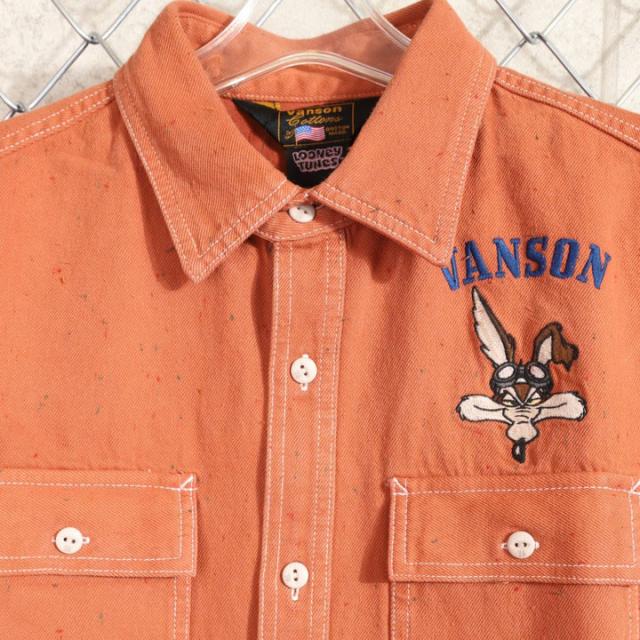 VANSON ルーニー・テューンズ コラボ ネップデニム半袖シャツ (LTV