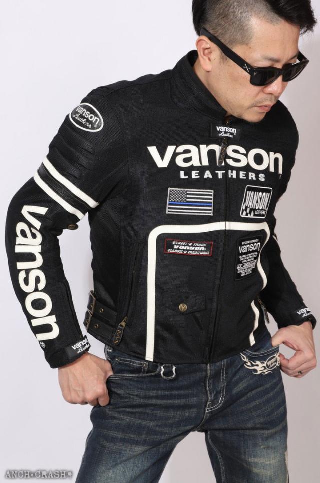 VANSON バンソン メッシュライダースジャケット(VS24105S)肩・肘・脊椎・胸部プロテクター標準装備_1