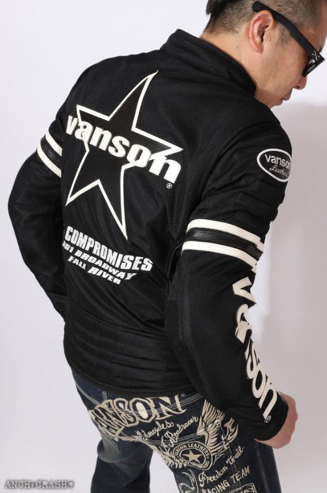 VANSON バンソン メッシュライダースジャケット(VS24105S)肩・肘・脊椎・胸部プロテクター標準装備_4