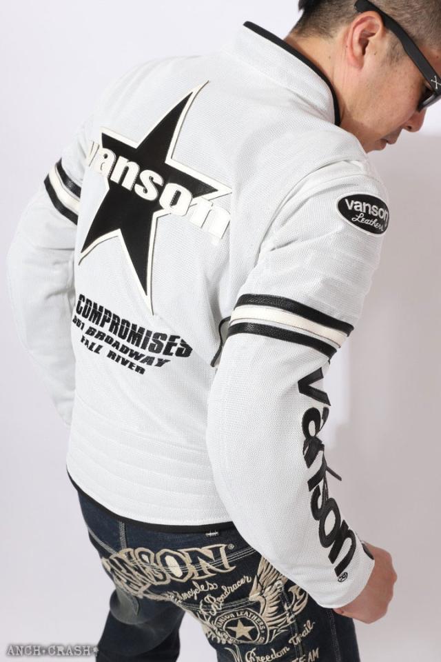 VANSON バンソン メッシュライダースジャケット(VS24105S)肩・肘・脊椎・胸部プロテクター標準装備_10