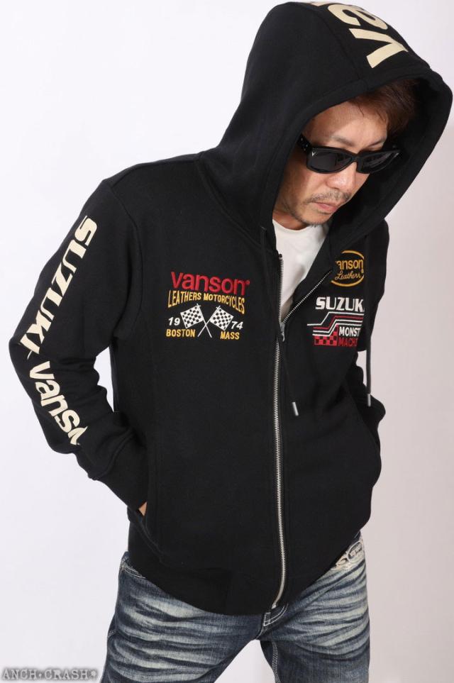 VANSON SUZUKI KATANA フルZIP パーカー (SMV-2505) 【送料無料】バンソン スズキ 刺繍 ワッペン_10