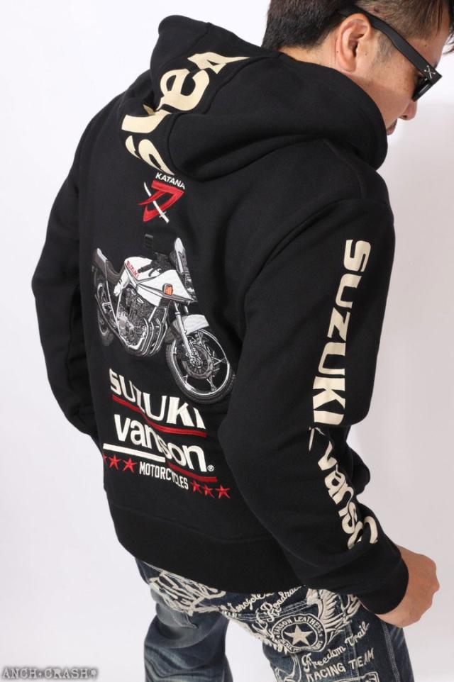 VANSON SUZUKI KATANA フルZIP パーカー (SMV-2505) 【送料無料】バンソン スズキ 刺繍 ワッペン_14