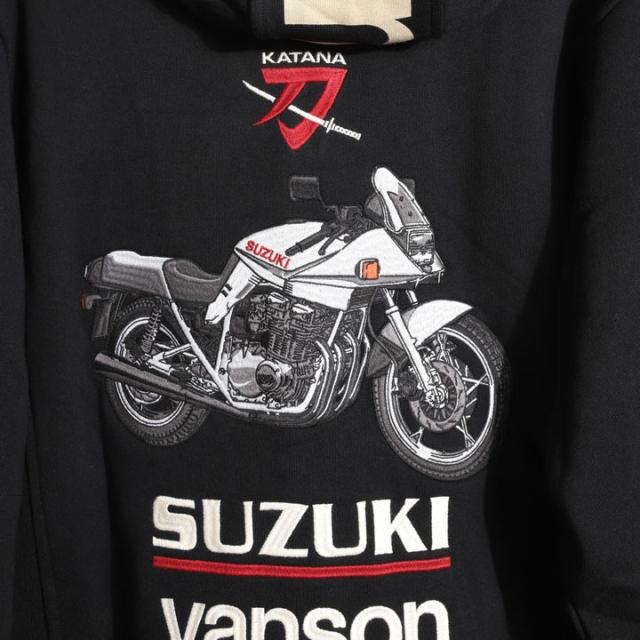 VANSON SUZUKI KATANA フルZIP パーカー (SMV-2505) 【送料無料】バンソン スズキ 刺繍 ワッペン_17