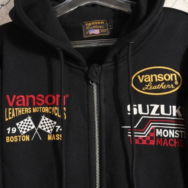 VANSON SUZUKI KATANA フルZIP パーカー (SMV-2505) 【送料無料】バンソン スズキ 刺繍 ワッペン_13