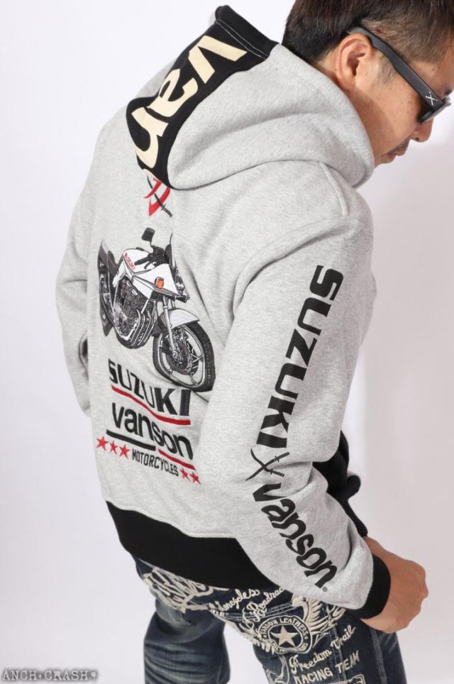 VANSON SUZUKI KATANA フルZIP パーカー (SMV-2505) 【送料無料】バンソン スズキ 刺繍 ワッペン_5