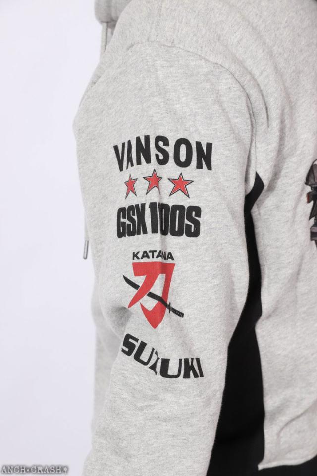 VANSON SUZUKI KATANA フルZIP パーカー (SMV-2505) 【送料無料】バンソン スズキ 刺繍 ワッペン_9