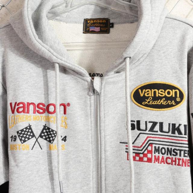VANSON SUZUKI KATANA フルZIP パーカー (SMV-2505) 【送料無料】バンソン スズキ 刺繍 ワッペン_4