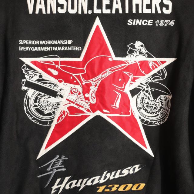 VANSON SUZUKI HAYABUSA ボンディング MA-1 (SMV-2507) 【貨物輸送無料】バンソン スズキ 刺しゅう 紋章 起毛 裏毛革
