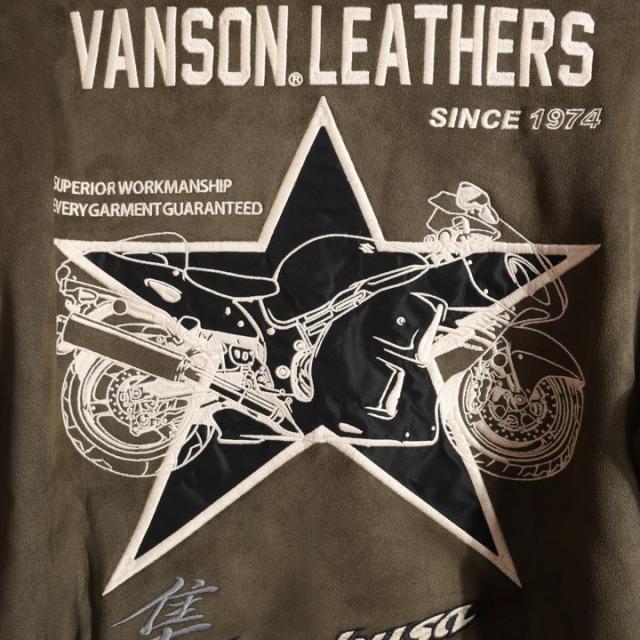 VANSON SUZUKI HAYABUSA ボンディング MA-1 (SMV-2507) 【貨物輸送無料】バンソン スズキ 刺しゅう 紋章 起毛 裏毛革