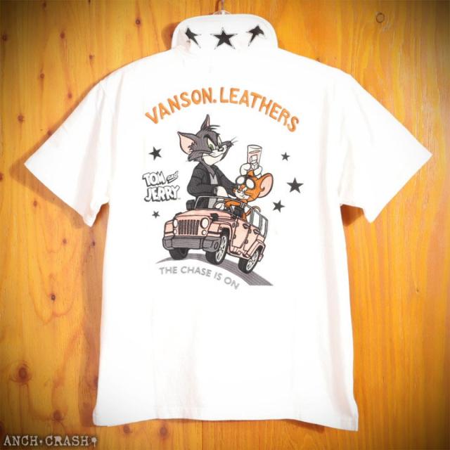 Mサイズのみラスト1点もってけ価格！在庫限りセール SALE 20%off VANSON トムとジェリー コラボ 半袖ポロシャツ (TJV-2510) 【送料無料】バンソン TOM AND JERRY 刺繍 ご奉仕品の為返品交換不可_8